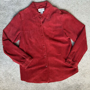 Pendleton Leather Jacket Womens M Red Suede Button Up Western Shacket
